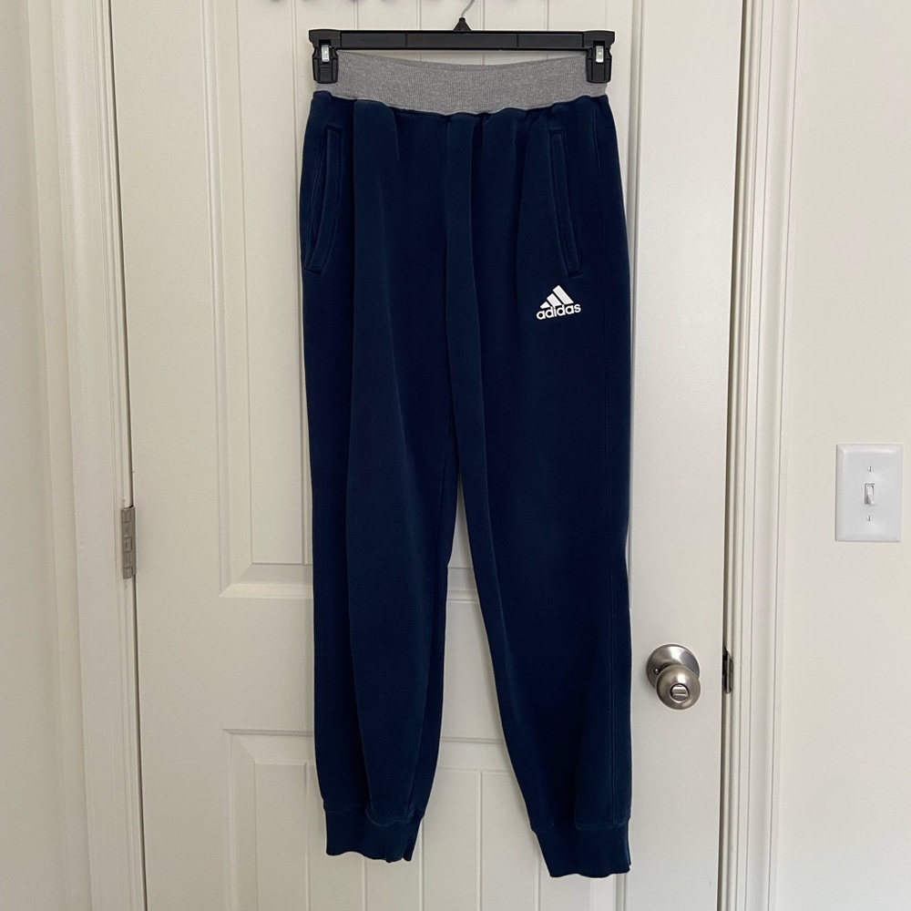 EUC | Adidas women’s dark blue drawstring waist jogger sweatpants small